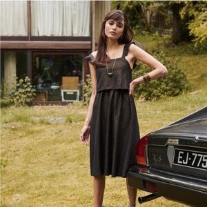 Sezane Terence Black and Metallic Dress - Size 34